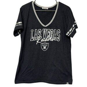 Las Vegas Gray V-Neck Raiders Short Sleeve Shirt Size Large EUC #1903